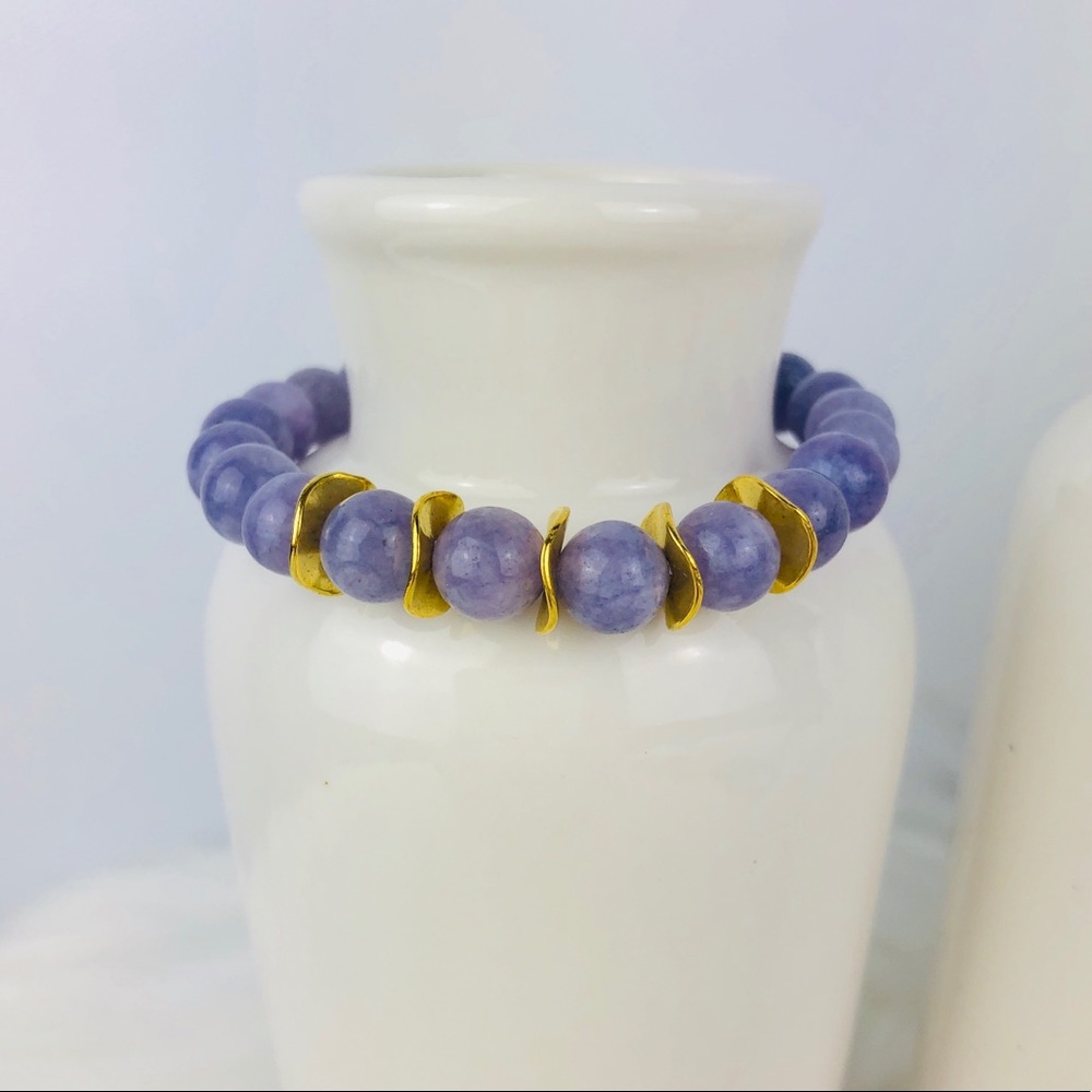 GEMSTONE | Light Amethyst Purple Beaded Bracelet